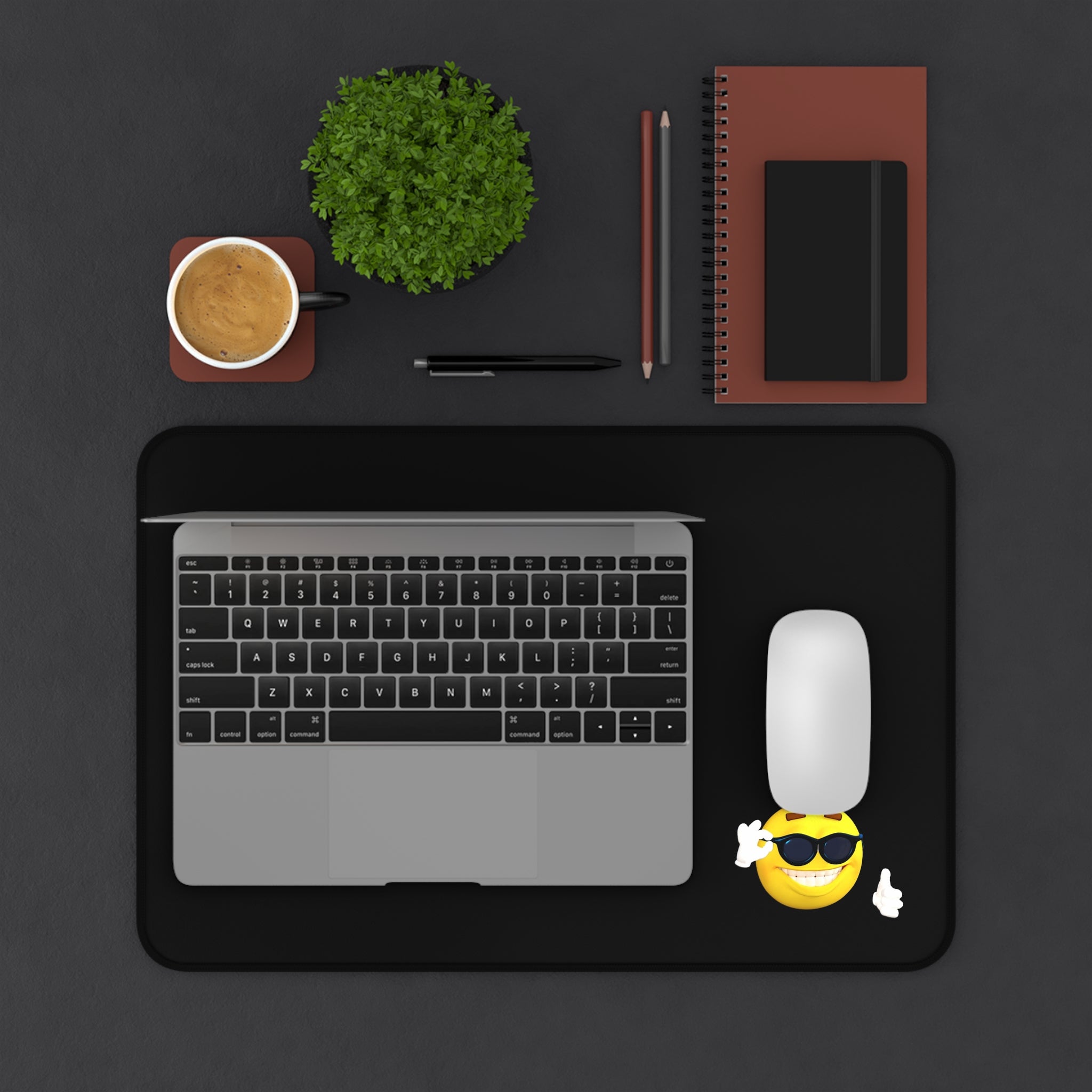 Desk Mat — Cool Sunglasses Emoji Mouse Pad Desk Mat